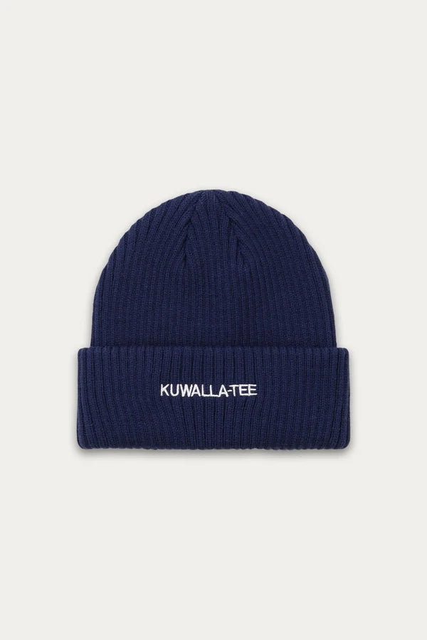 WIDE RIB ESSENTIAL BEANIE "NAVY"