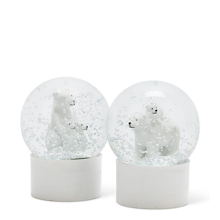 SMALL POLAR BEAR SNOW GLOBE - 2 ASSORTED 2''H