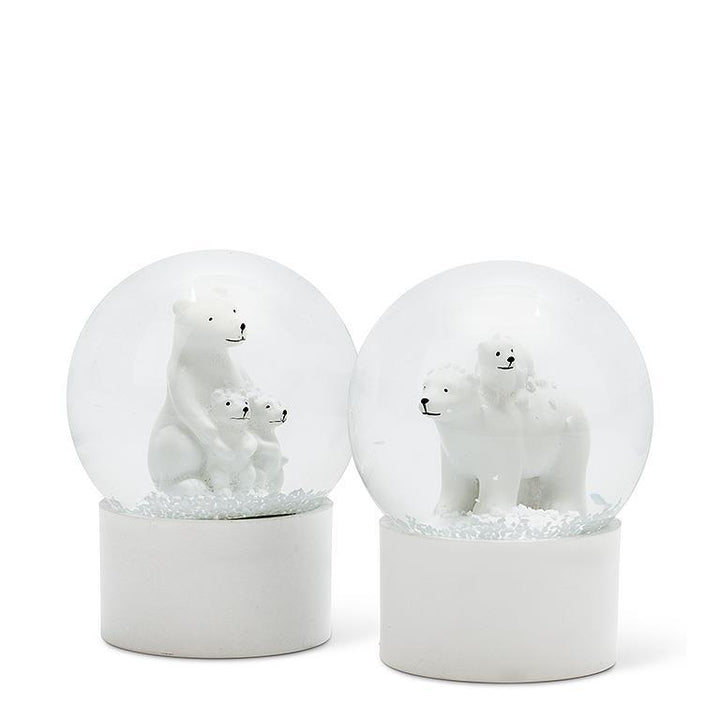 SMALL POLAR BEAR SNOW GLOBE - 2 ASSORTED 2''H