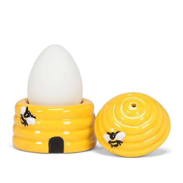 BEEHIVE EGG CUP W/ SALT SHAKER 2.5"H