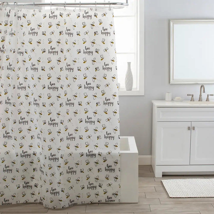 BEE HAPPY SHOWER CURTAIN 70X72''