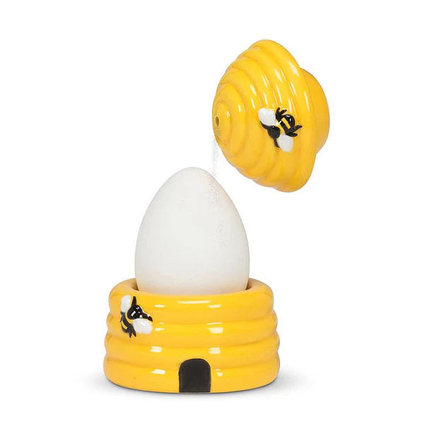 BEEHIVE EGG CUP W/ SALT SHAKER 2.5"H
