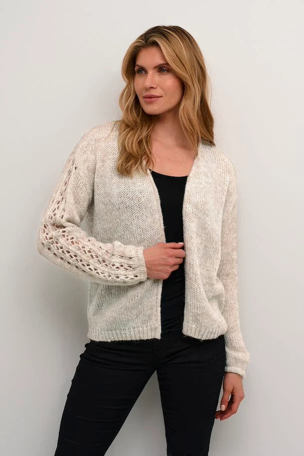 CRNISO KNIT CARDIGAN - DAWN PINK, BEIGE MELANGE