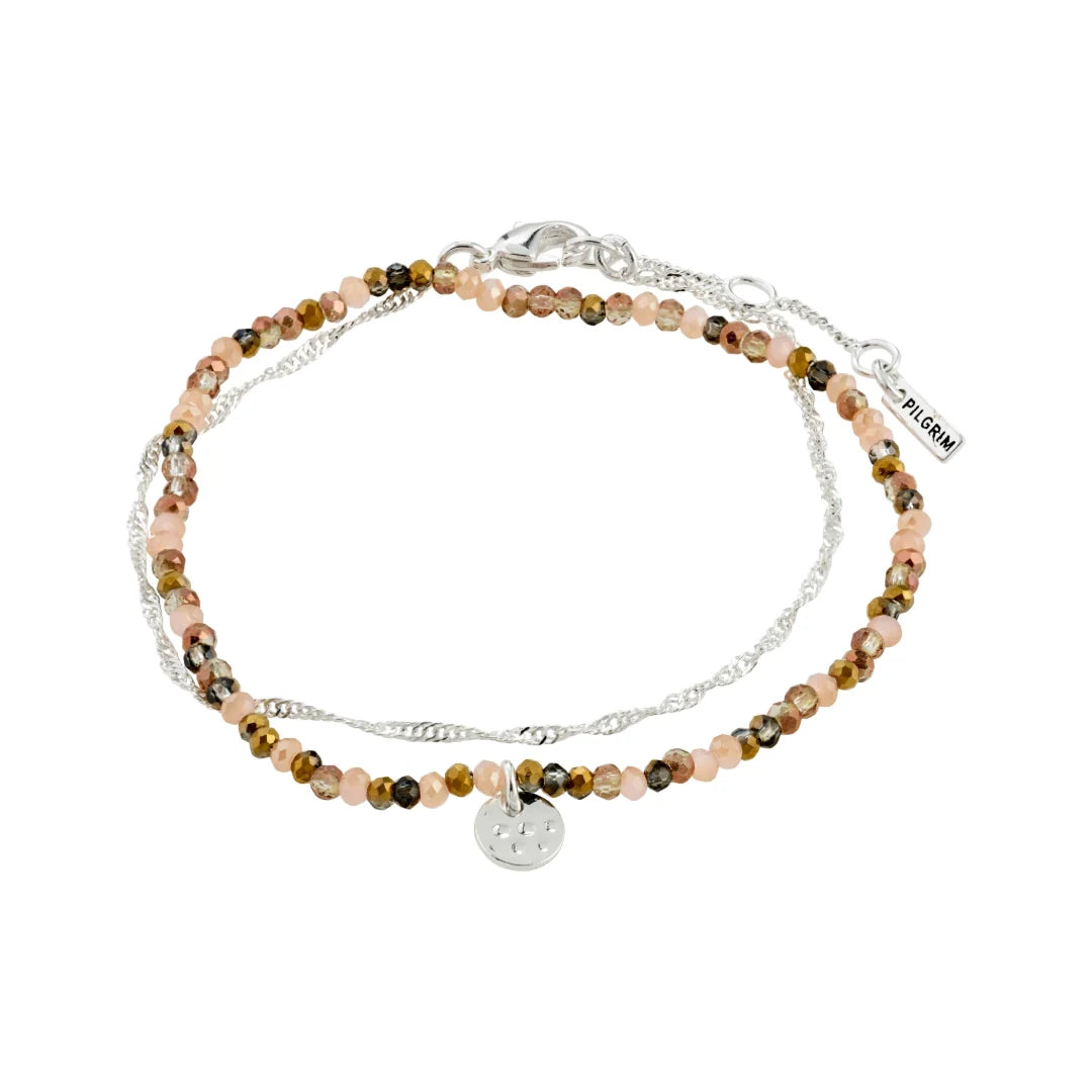 BELLAMY BEAD & CHAIN BRACELET 2-IN-1 GIFTSET "SILVER-PLATED"