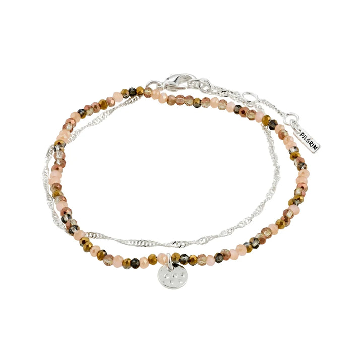 BELLAMY BEAD & CHAIN BRACELET 2-IN-1 GIFTSET "SILVER-PLATED"