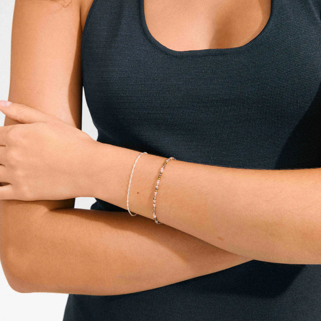 BELLAMY BEAD & CHAIN BRACELET 2-IN-1 GIFTSET "SILVER-PLATED"