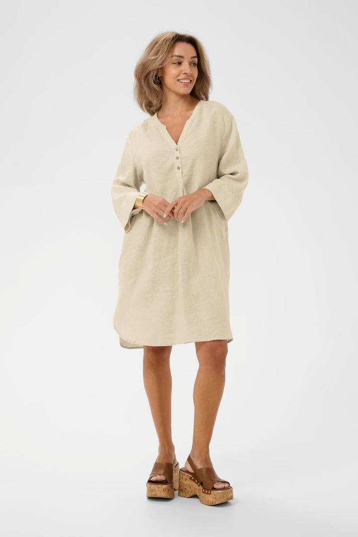 CRBELIS LINEN DRESS "CRISPY SAND"