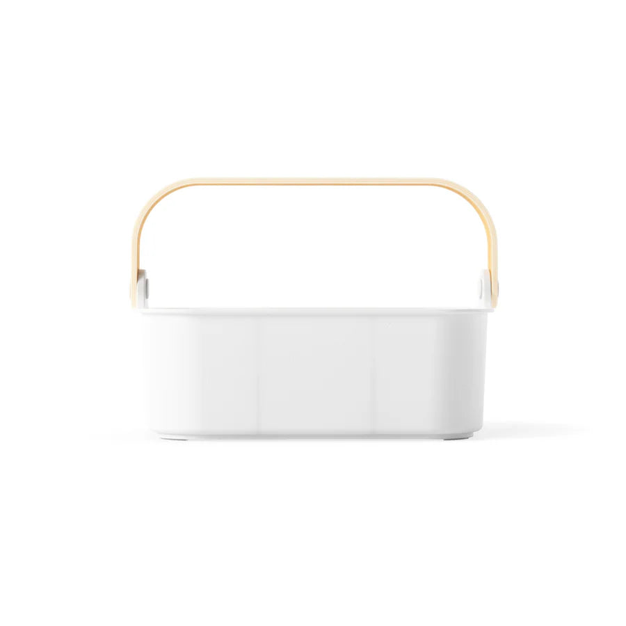 BELLWOOD STACKABLE STORAGE BIN - MEDIUM "WHITE/NATURAL"