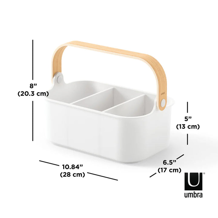 BELLWOOD STACKABLE STORAGE BIN - MEDIUM "WHITE/NATURAL"