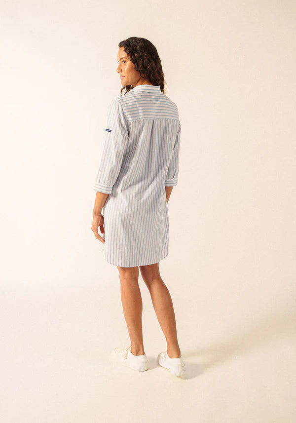 BENEDICTE II STRIPED SHIRT DRESS "NUANCE/BLANC/NACRE"