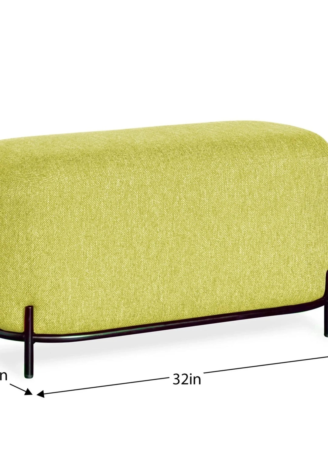 PENDER PIN LEG UPHOLSTERED SHORT BENCH "GREEN"