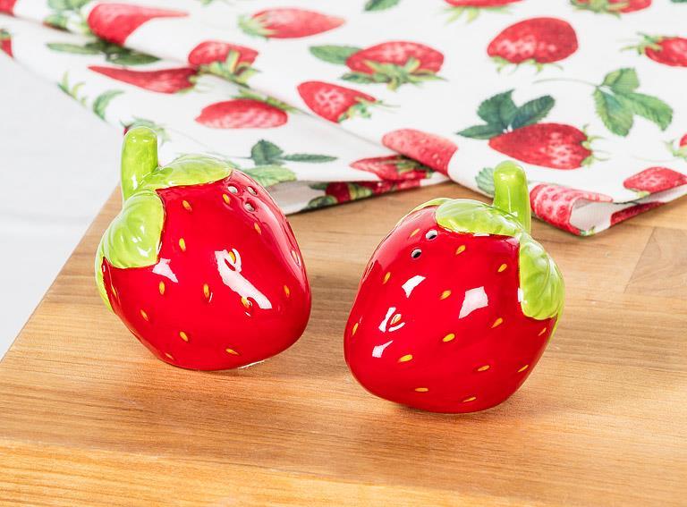 STRAWBERRY SALT &amp; PEPPER SHAKER SET 2.5&
