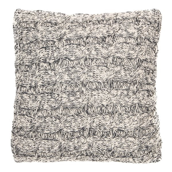 BERTRAND KNITTED GREY DECORATIVE PILLOW 18X18