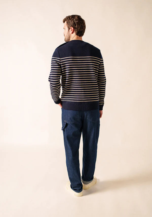 BINIC SAILOR JUMPER "MARINE/BEIGE FONCE"