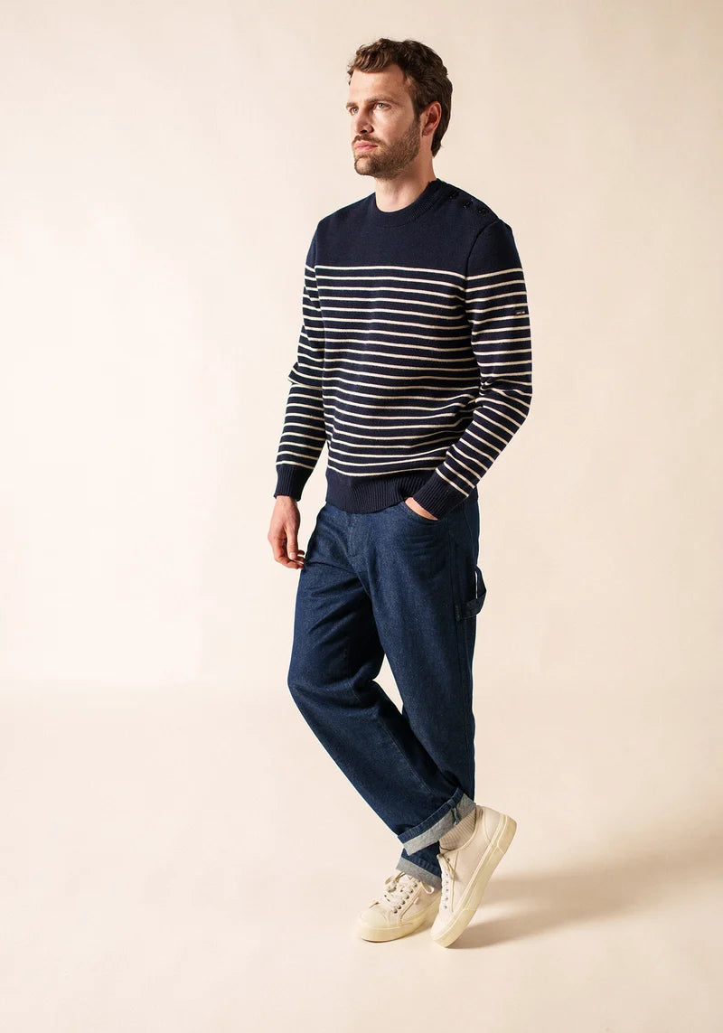 BINIC SAILOR JUMPER "MARINE/BEIGE FONCE"