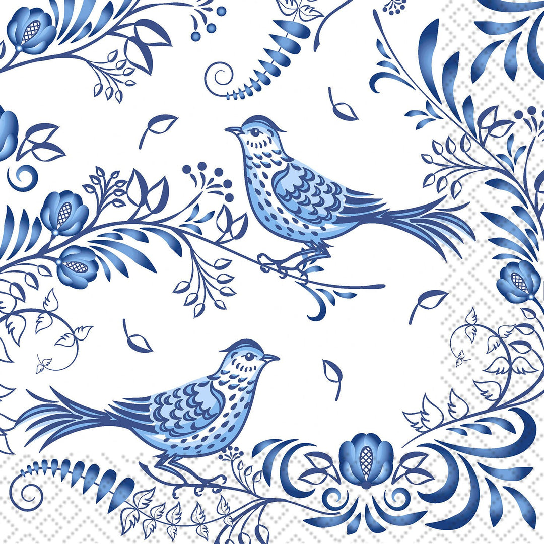 PORCELAIN BIRD - LUNCHEON NAPKIN