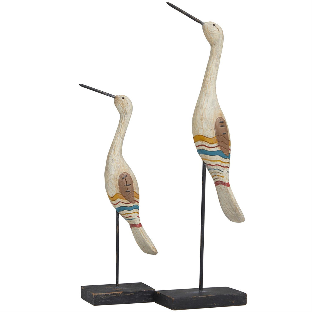 OCEAN BIRD SCULPTURE SET/2 12-17 RUSTIC FINISH