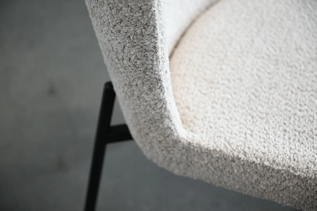 REEF DINING CHAIR "BISCUIT BEIGE WITH BLACK BASE"