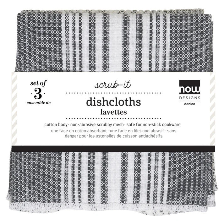 SCRUB-IT BLACK DISHCLOTHS - SET OF 3