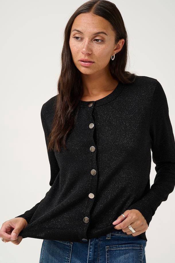 KAREGINA GLITTER CARDIGAN "BLACK DEEP"