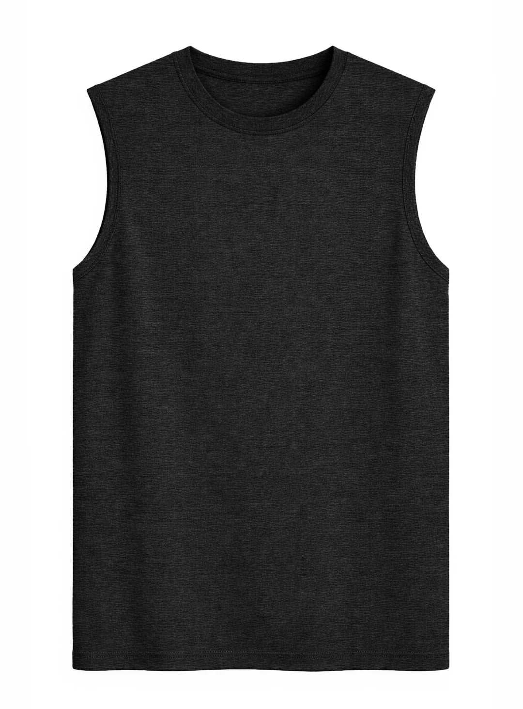 EVAN - SLEEVELESS JERSEY CREWNECK MUSCLE TANK "BLACK"
