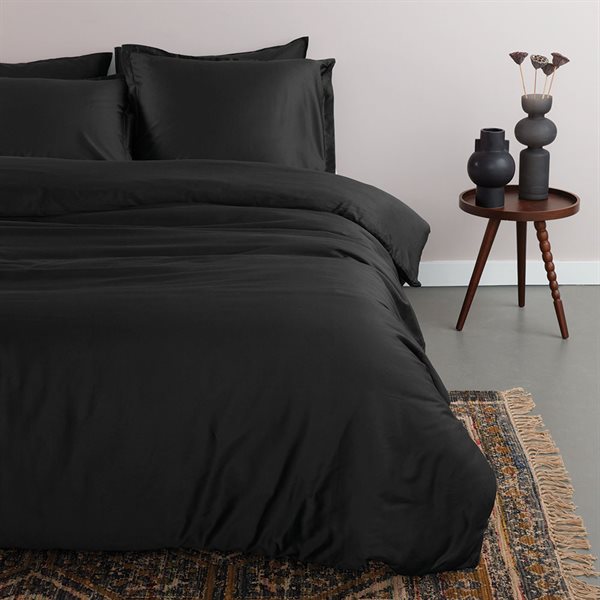 SMOOTHIES BLACK DUVET COVER + 2 PILLOW SHAMS