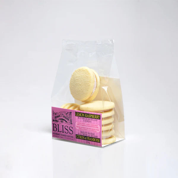 BLISS GOURMET LEMON RASPBERRRY BUTTERCREAM FILED COOKIES
