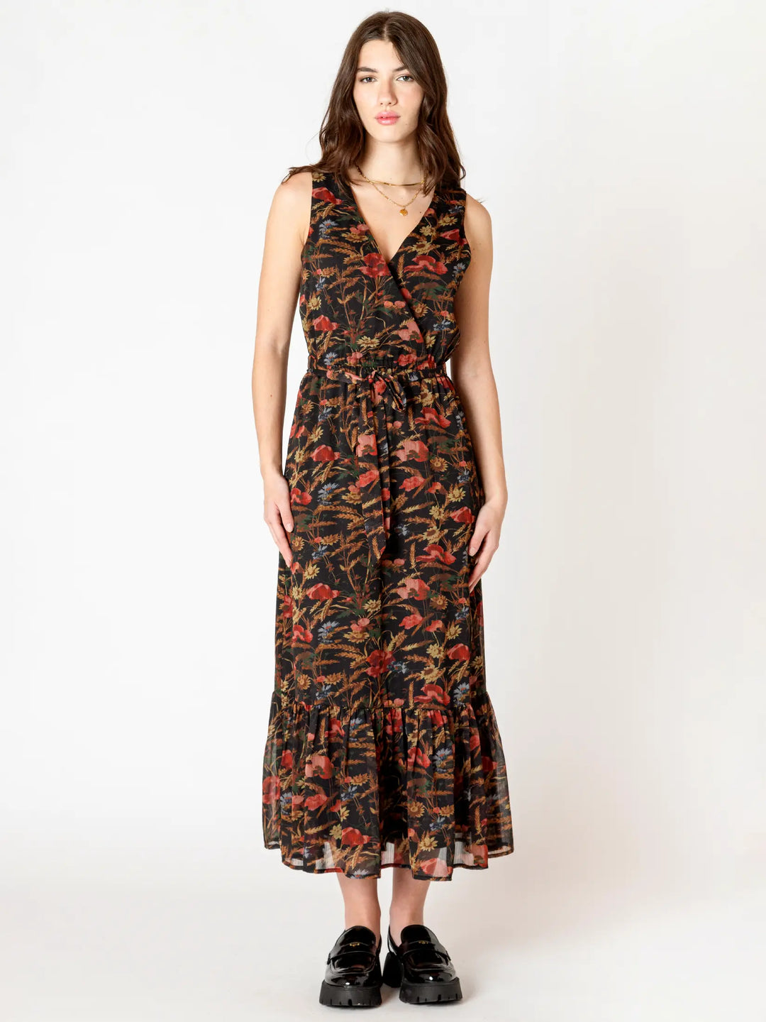 WRAP MAXI DRESS "AUTUMN BLOOM"