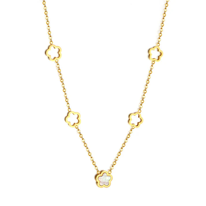 PEARL BLOSSOM CASCADE NECKLACE "GOLDEN"