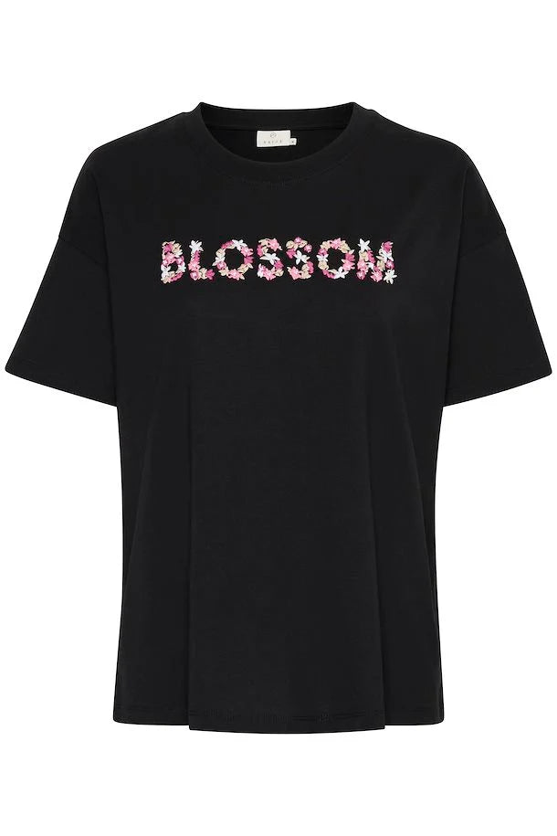 KAFIE T-SHIRT - BLACK DEEP/CHALK