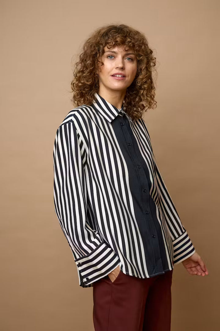FRALDAY SHIRT "SALUTE WHISPER WHITE STRIPE/BLUE"