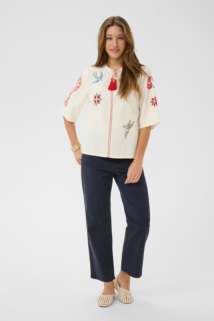 CRROSETTE BLOUSE "WHISPER WHITE"