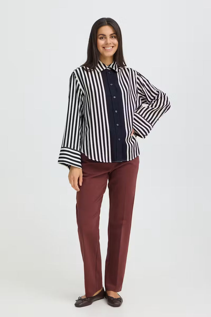 FRALDAY SHIRT "SALUTE WHISPER WHITE STRIPE/BLUE"