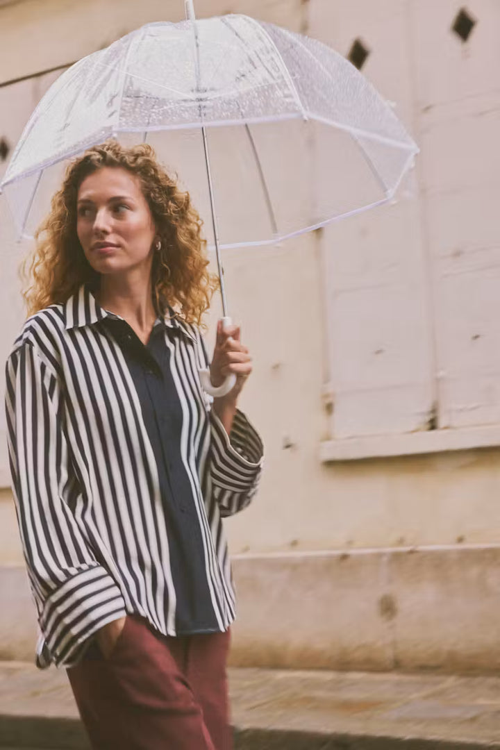 FRALDAY SHIRT "SALUTE WHISPER WHITE STRIPE/BLUE"