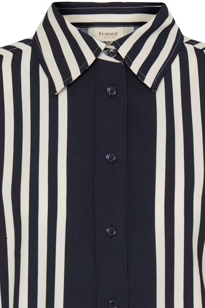 FRALDAY SHIRT "SALUTE WHISPER WHITE STRIPE/BLUE"
