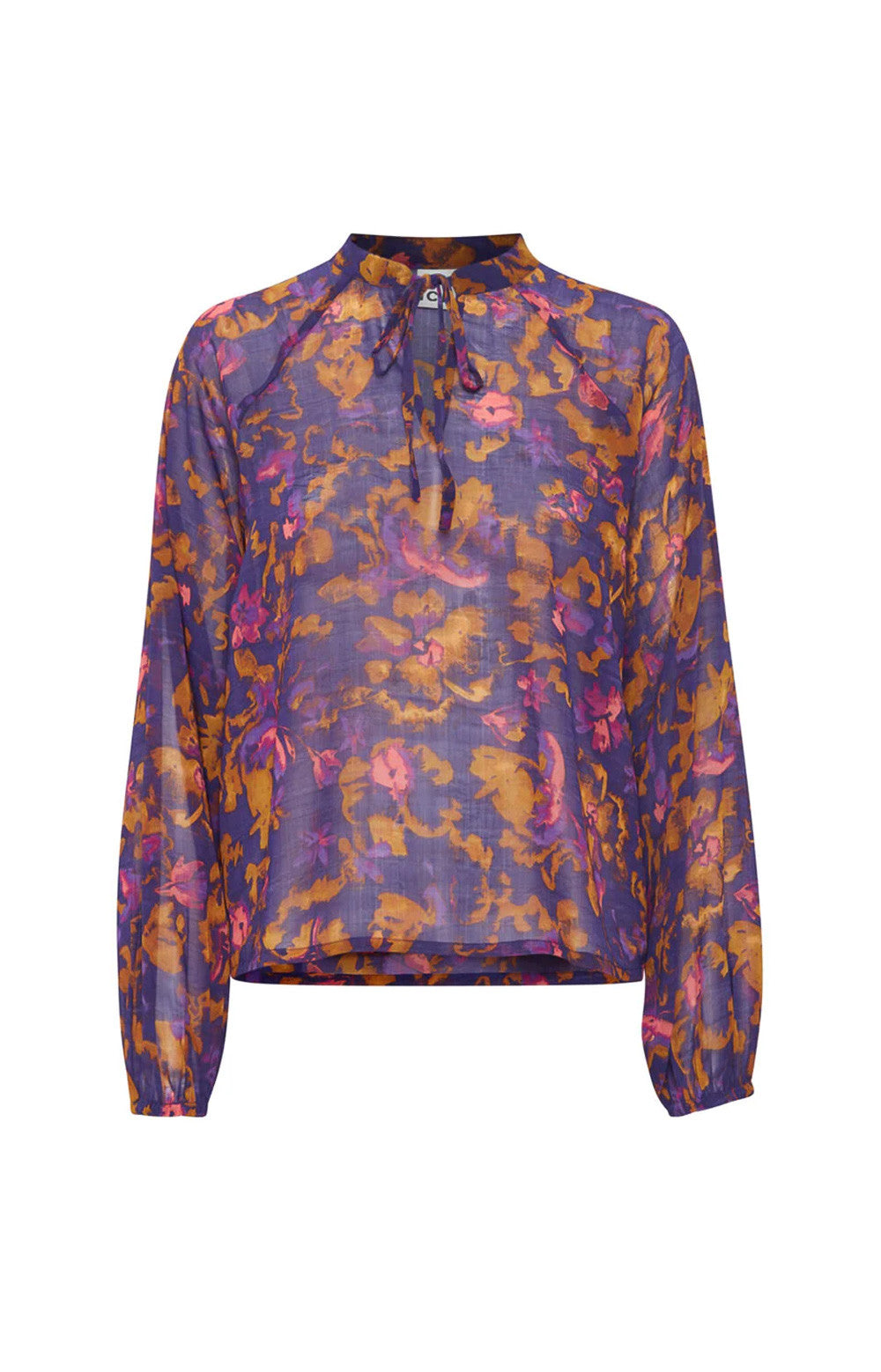 IHCI PERNILLY BLOUSE - PURPLE MULTI FLOWER