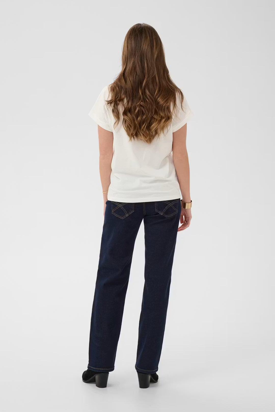 CRMUNNI T-SHIRT "BLUE FLOWER W EMBROIDERY"