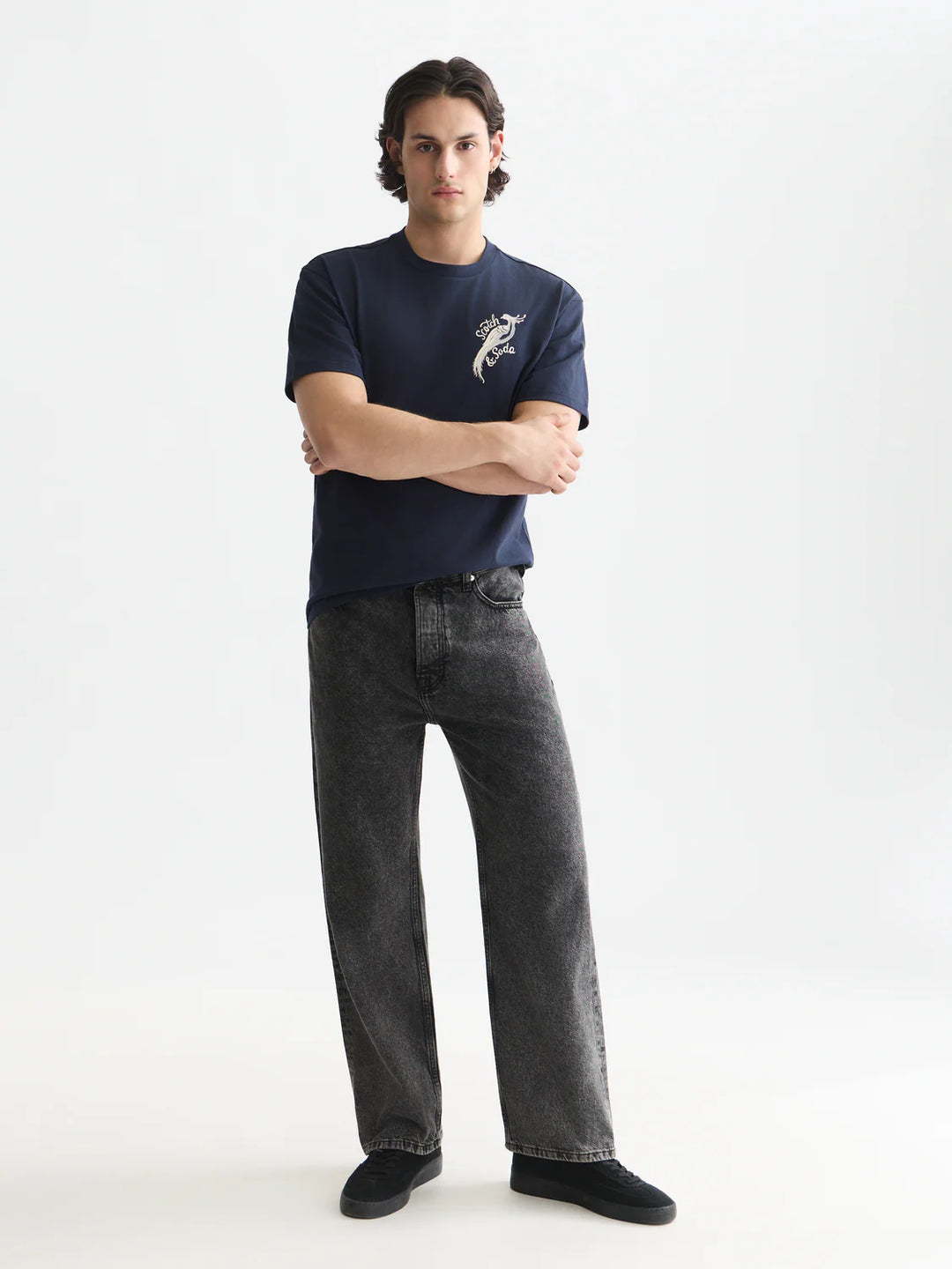 SCOTCH &amp; SODA X ROYAL DELFT ARTWORK RELAXED T-SHIRT "SKY CAPTAIN"