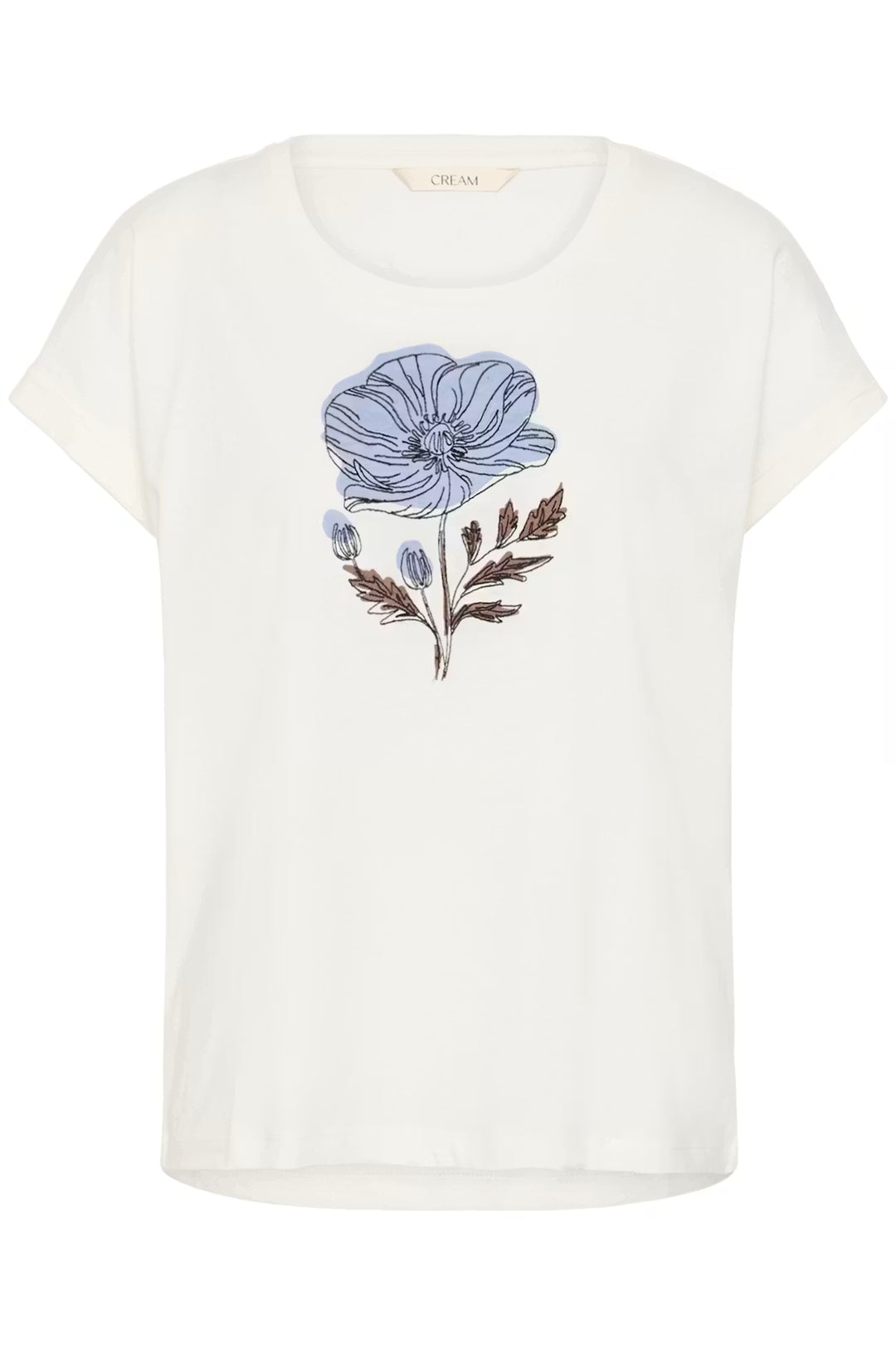 CRMUNNI T-SHIRT "BLUE FLOWER W EMBROIDERY"