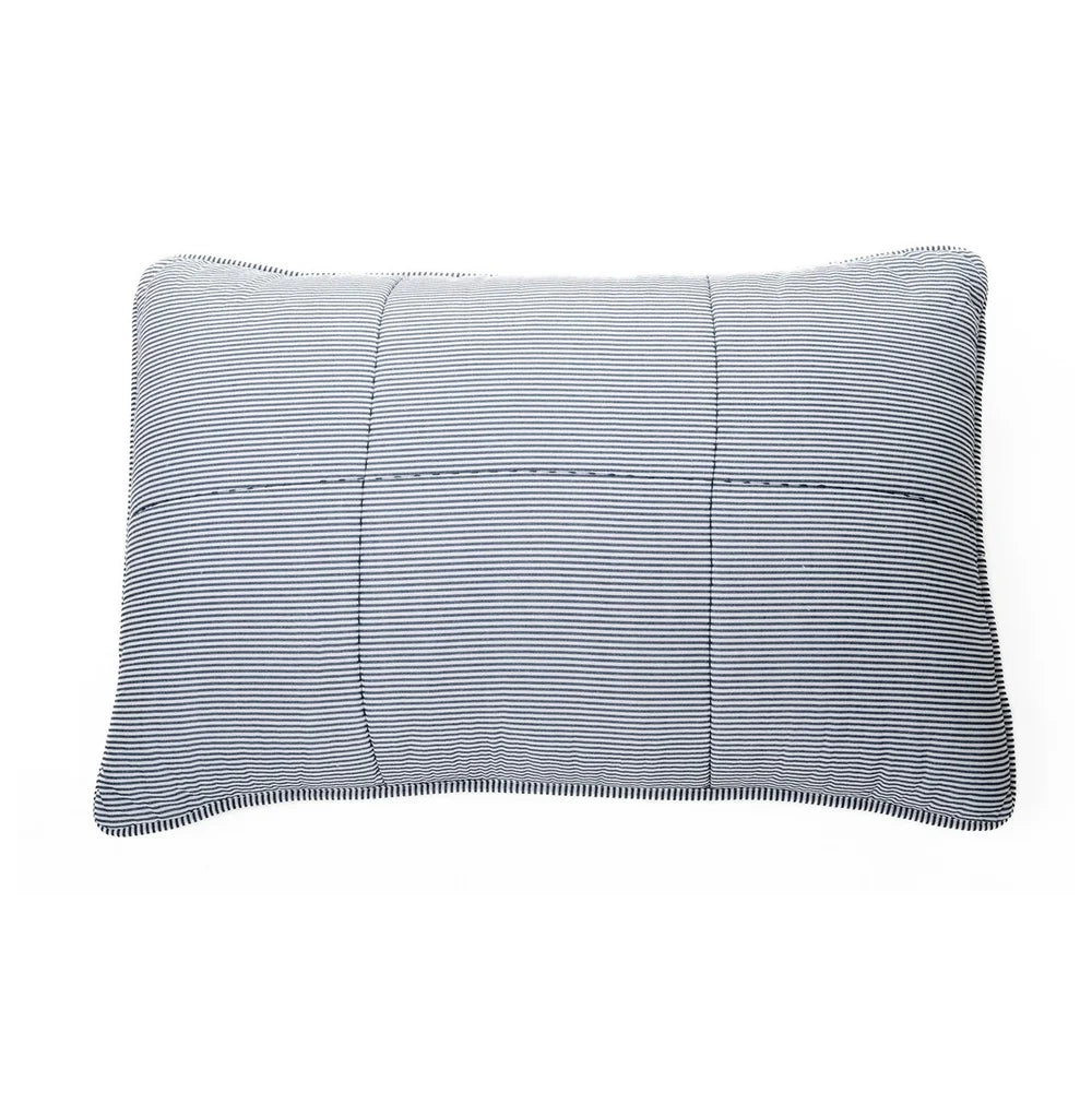 TAGLIATELLE BLUE STRIPED DECORATIVE PILLOW SHAM - QUEEN 20X30&