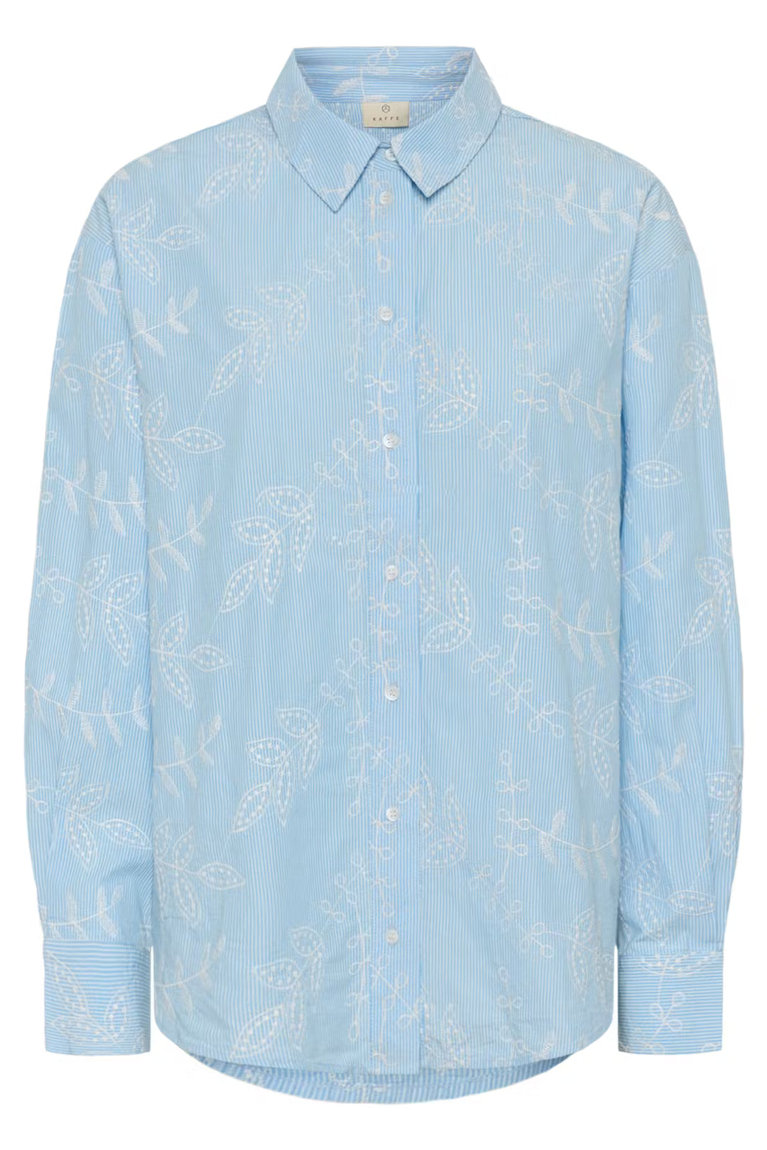 KAMARLEE SHIRT "CHALK BLUE EMBROIDERY STRIPE"