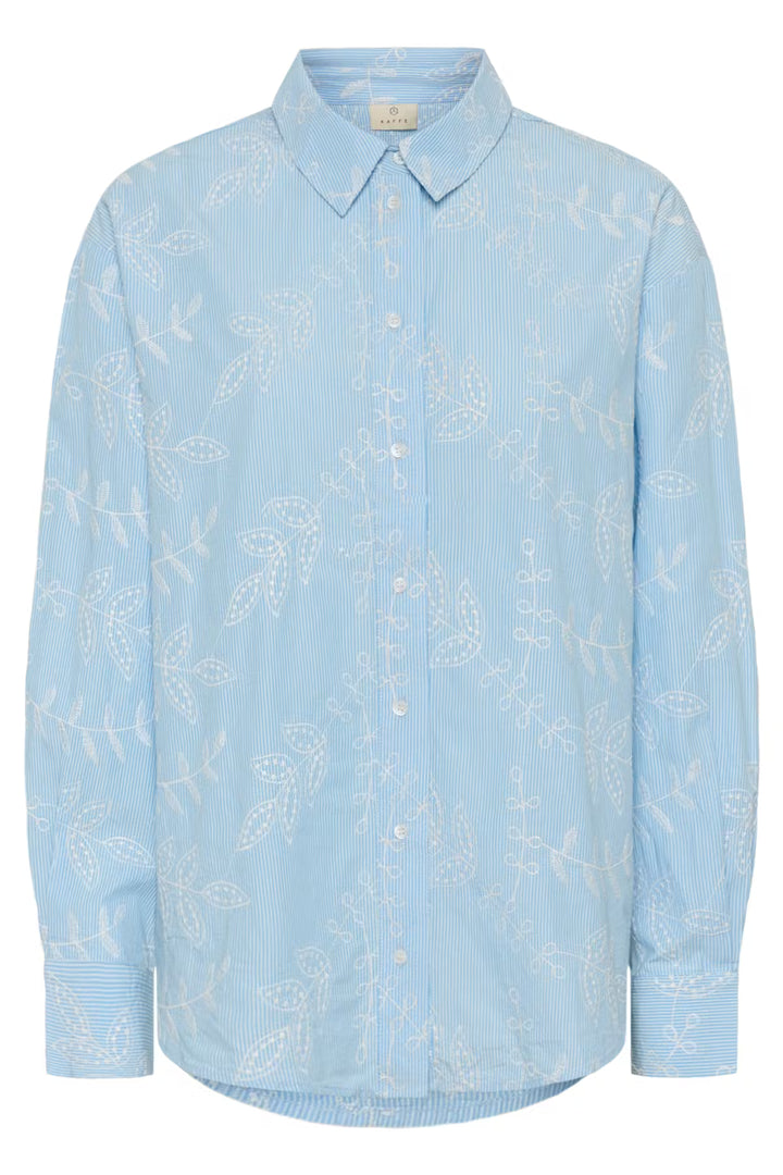 KAMARLEE SHIRT "CHALK BLUE EMBROIDERY STRIPE"
