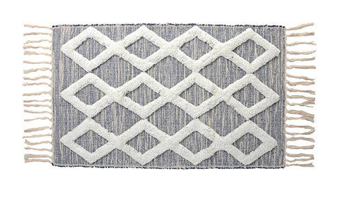 RANDAL BATH MAT - BLUE/NATURAL 20X32''