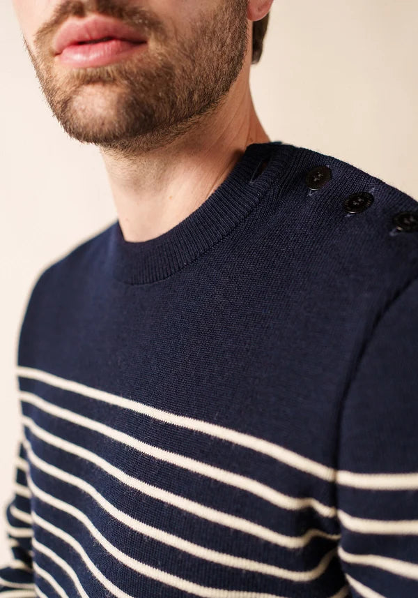 BINIC SAILOR JUMPER "MARINE/BEIGE FONCE"