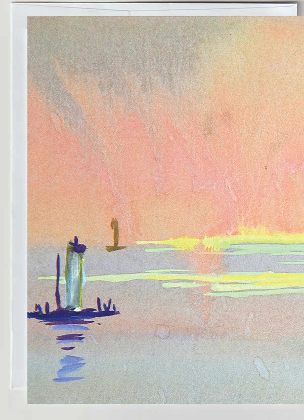 "SUNSET & BOAT" GREETING CARD NO.0018