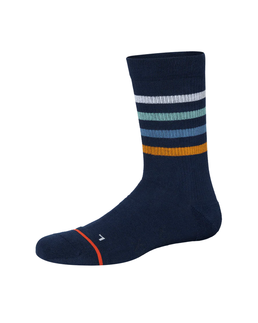 GOOD FORM CREW SOCK "BLUE BOLD STRIPE"