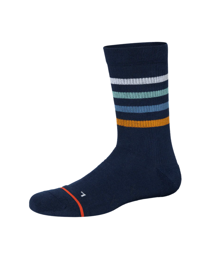 GOOD FORM CREW SOCK "BLUE BOLD STRIPE"