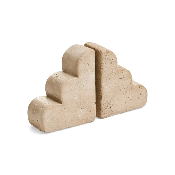 TRAVERTINE LOOK BOOKENDS - SET OF 2