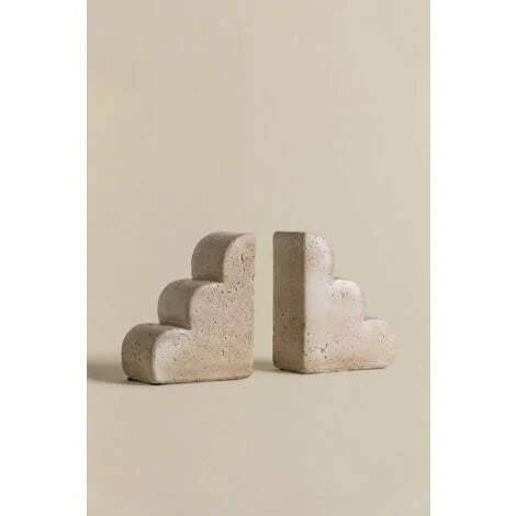 TRAVERTINE LOOK BOOKENDS - SET OF 2