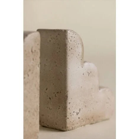 TRAVERTINE LOOK BOOKENDS - SET OF 2